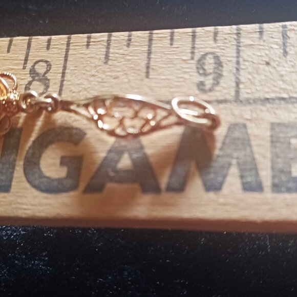 1/20 14K Gold Filled Vintage Green Gemstone Link Bracelet - Picture 6 of 6